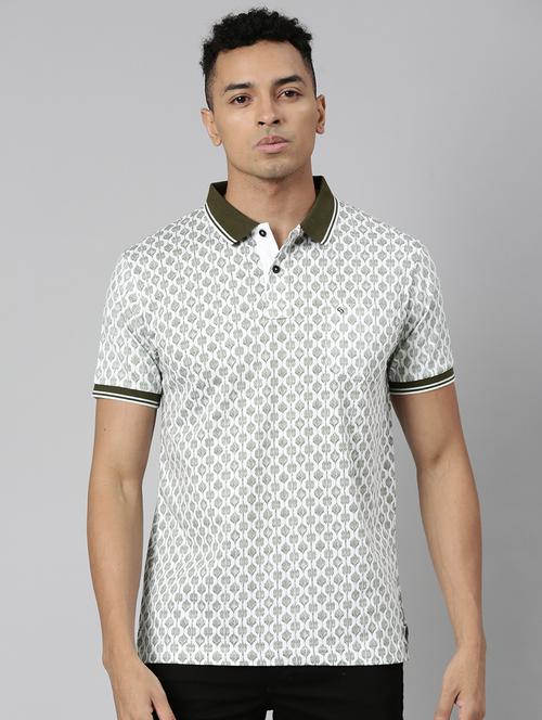 men polo neck all over print t-shirt - 21518306 - Very Small Image - 1