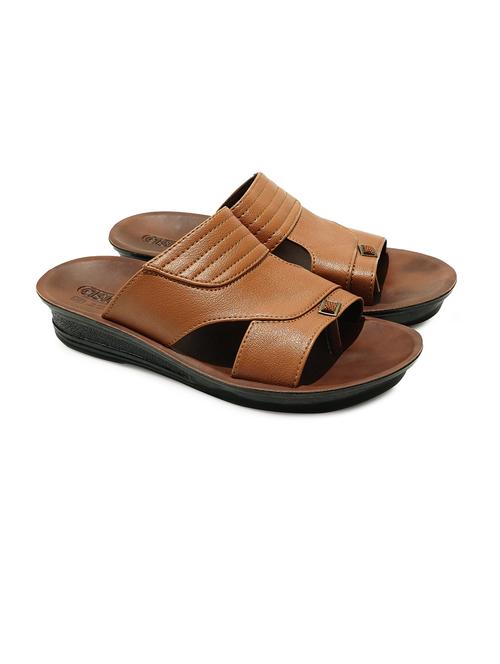 men tan slip on slipper - 21518844 - Very Small Image - 1