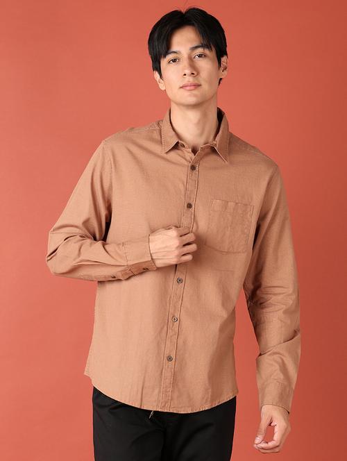 men solid long sleeves casual shirt - 21519252 - Very Small Image - 1