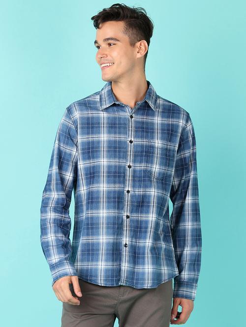 men checks long sleeve casual shirt - 21519942 - Very Small Image - 1