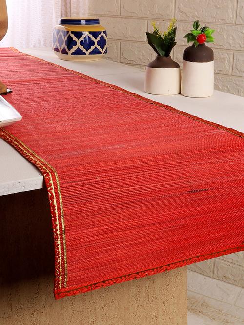 silpakarman bamboo table runner - red ( set of 01) - 21520695 - Very Small Image - 1