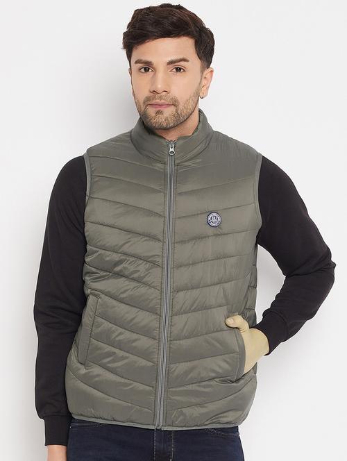 men sleeveless solid quilted jacket - 21521052 - Very Small Image - 1