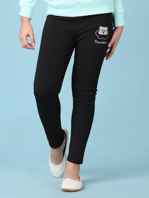 girls solid mid rise legging - 21521208 - Very Small Image - 1