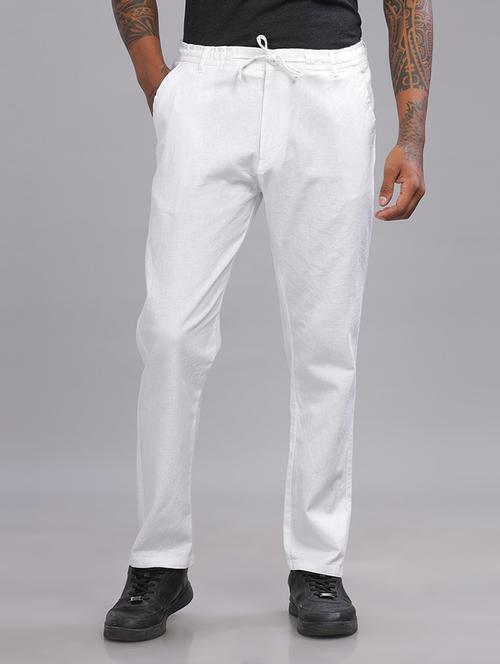 men mid rise solids casual trousers - 21521652 - Very Small Image - 1