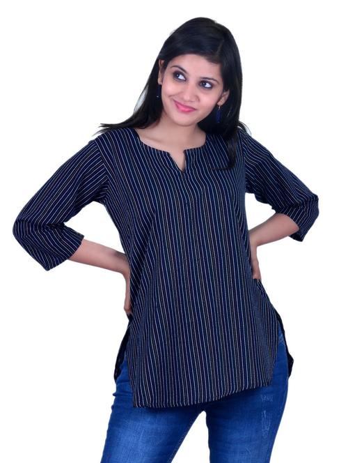 women stripes notch neck kurti - 21521926 - Very Small Image - 1