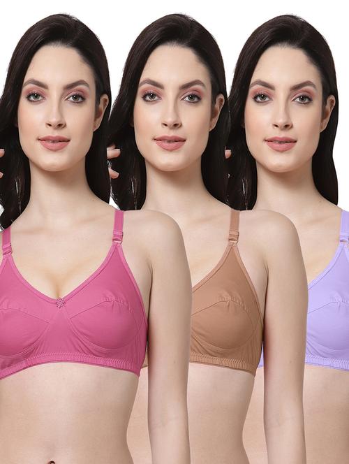 pack of 3 cotton blend regular bra - 21522550 - Very Small Image - 1