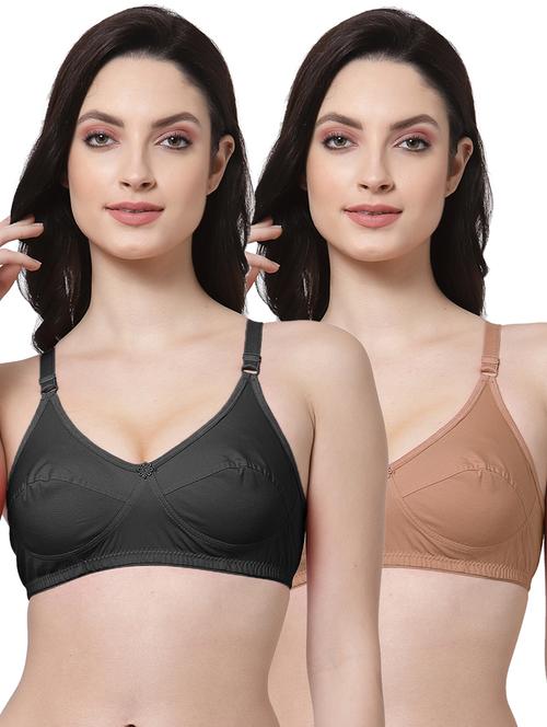 pack of 2 cotton blend regular bra - 21522564 - Very Small Image - 1