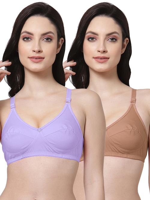 pack of 2 cotton blend regular bra - 21522575 - Very Small Image - 1