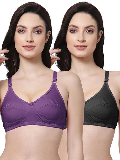 pack of 2 cotton blend regular bra - 21522589 - Very Small Image - 1