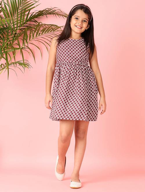 girls printed sleeveless cotton frock - 21522943 - Very Small Image - 1