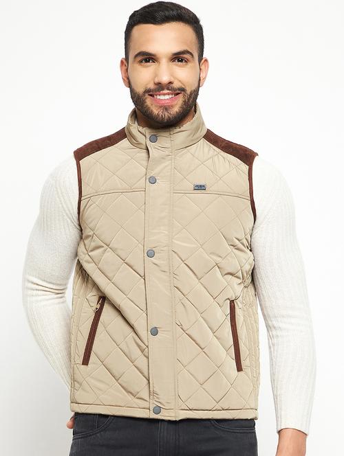 men sleeveless solid quilted jacket - 21523676 - Very Small Image - 1