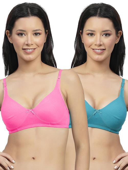 pack of 2 cotton blend t-shirt bra - 21525634 - Very Small Image - 1