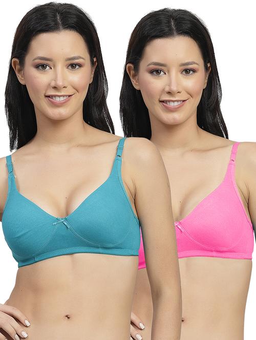 pack of 2 cotton blend t-shirt bra - 21525639 - Very Small Image - 1