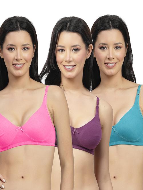 pack of 3 cotton blend t-shirt bra - 21525665 - Very Small Image - 1