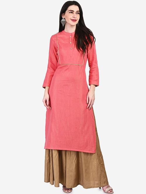 women three quarter sleeve straight kurta - 21525871 - Very Small Image - 1
