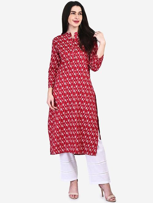 women printed three quarter sleeve straight kurta - 21525872 - Very Small Image - 1