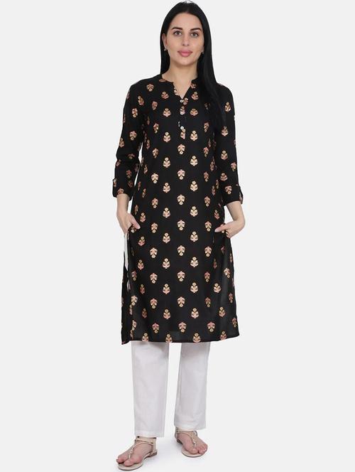 women printed straight kurta - 21526184 - Very Small Image - 1
