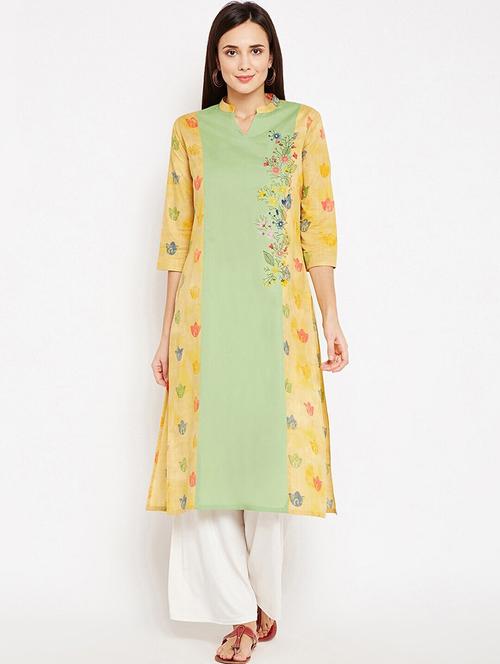 women three quarter sleeve straight kurta - 21526294 - Very Small Image - 1