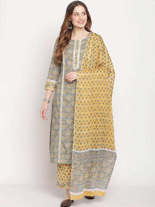 women floral kurta pant set with dupatta - 21526478 - Very Small Image - 1