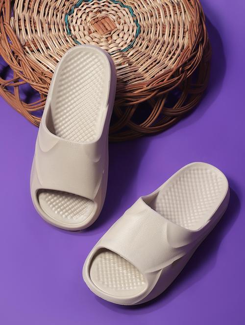 women beige solid slippers - 21527821 - Very Small Image - 1