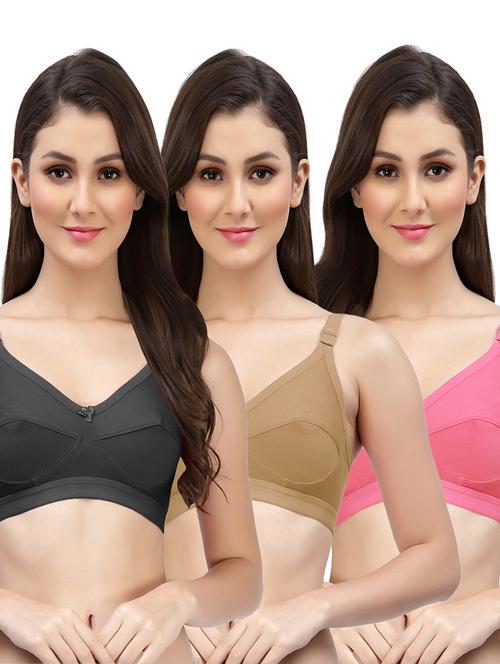 pack of 3 cotton blend minimizer bra - 21527880 - Very Small Image - 1