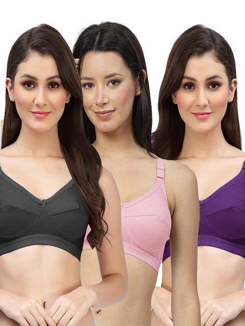 pack of 3 cotton blend minimizer bra - 21527882 - Very Small Image - 1