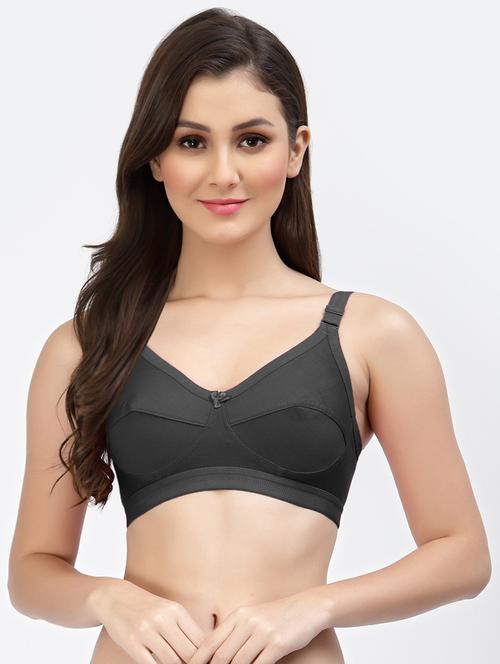 women black cotton blend minimizer bra - 21527946 - Very Small Image - 1
