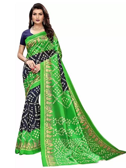women bandhani printed saree with blouse - 21528093 - Very Small Image - 1