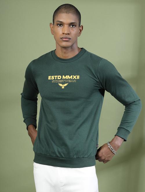 men long sleeves chest print sweatshirt - 21529607 - Very Small Image - 1