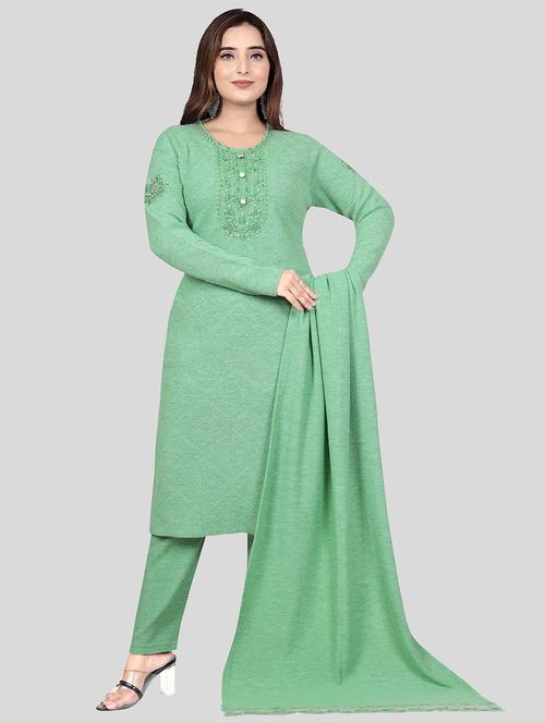 women long sleeve self-designed woolen suit set - 21529662 - Very Small Image - 1