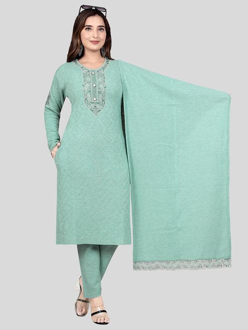 women long sleeve self-designed woolen suit set - 21529663 - Very Small Image - 1