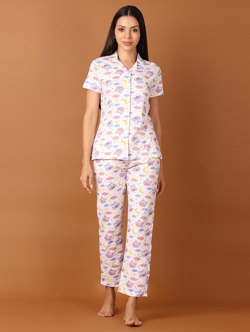 women printed nightwear pyjama set - 21529835 - Very Small Image - 1