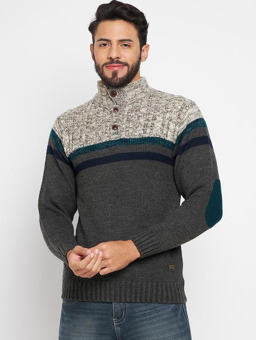 men long sleeve self-designed pullover - 21530237 - Very Small Image - 1
