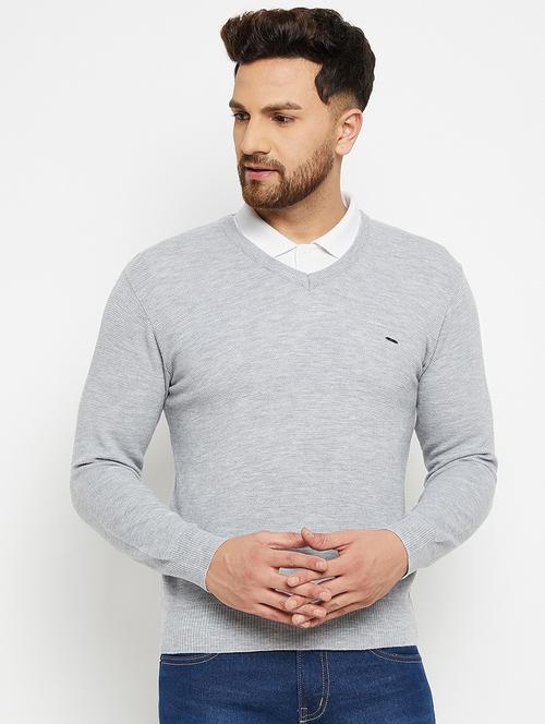 men solid long sleeve pullover sweater - 21530363 - Very Small Image - 1