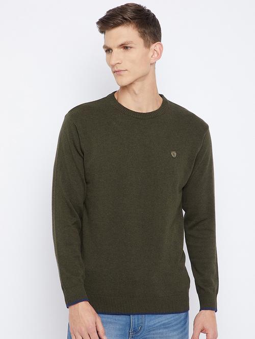 men solid long sleeve pullover sweater - 21530375 - Very Small Image - 1