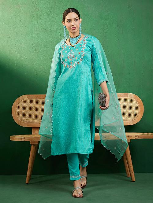 women kurta pant set with dupatta - 21531269 - Very Small Image - 1