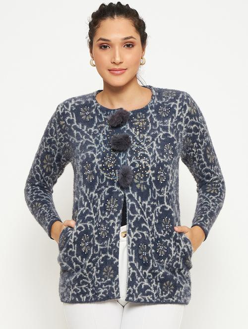 women self designed long sleeve cardigan - 21533183 - Very Small Image - 1