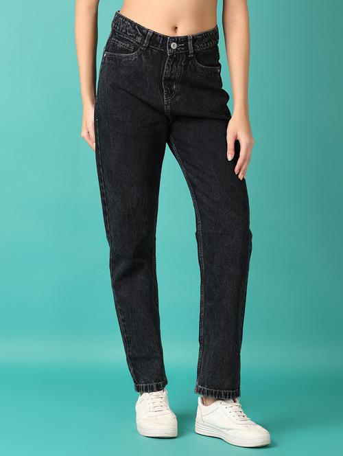 women solid mid rise straight fit jean - 21533632 - Very Small Image - 1