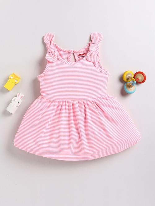 girls knee length stripes frock - 21534196 - Very Small Image - 1