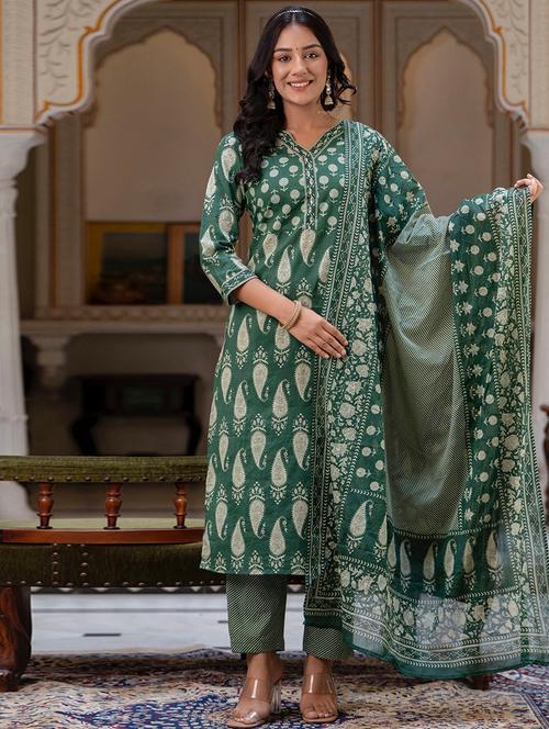 women three quarter sleeve kurta pant with dupatta set - 21534203 - Very Small Image - 1