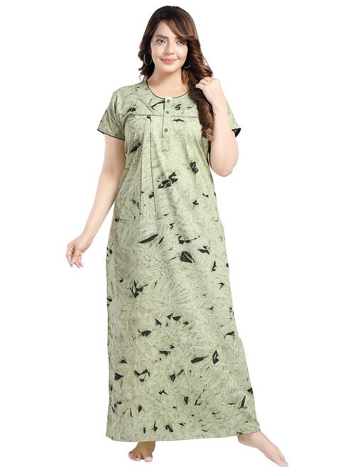 women printed short sleeves nighty - 21534777 - Very Small Image - 1
