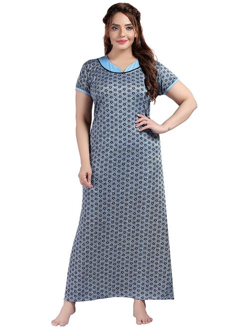 women printed short sleeves nighty - 21534779 - Very Small Image - 1
