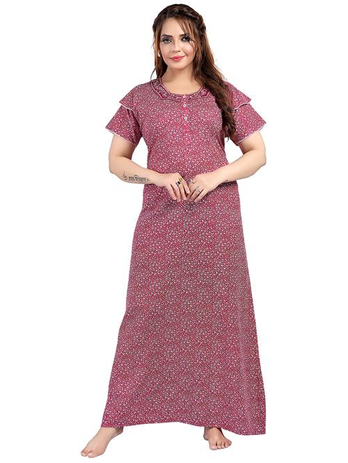 pink cotton nighty sleepshirts & - 21534796 - Very Small Image - 1