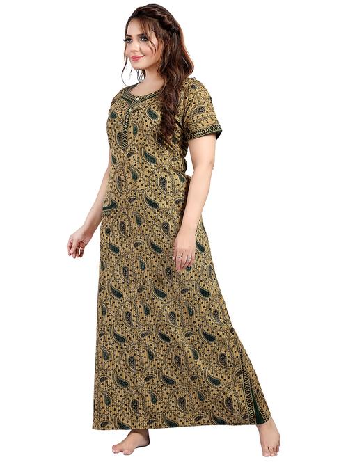 green cotton nighty sleepshirts & - 21534805 - Very Small Image - 1