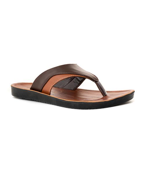 men brown slip on slipper - 21535171 - Very Small Image - 1