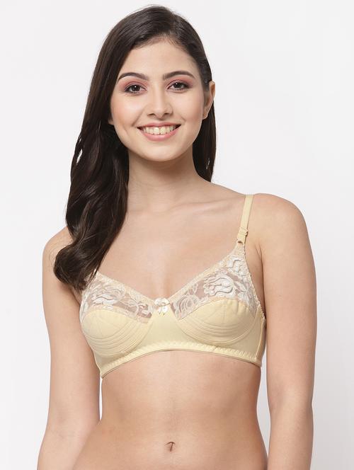 women beige net bralette bra - 21535376 - Very Small Image - 1