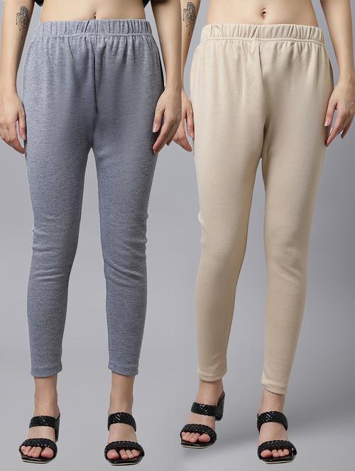 pack of 2 solid ankle length legging - 21535573 - Very Small Image - 1