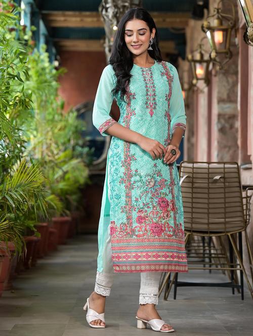 women three quarter sleeve straight kurta - 21536747 - Very Small Image - 1