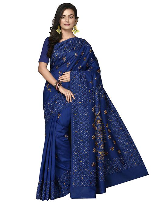 women solid with work embroidered saree - 21536919 - Very Small Image - 1