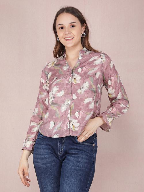 women floral printed collared shirt - 21537727 - Very Small Image - 1
